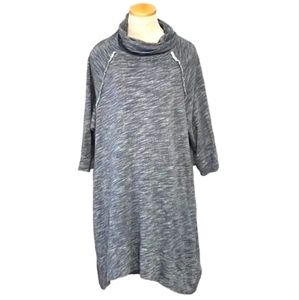 FP Beach Sweater Dress Turtleneck Long Sleeve Midi Grey Size One Body (EUC)